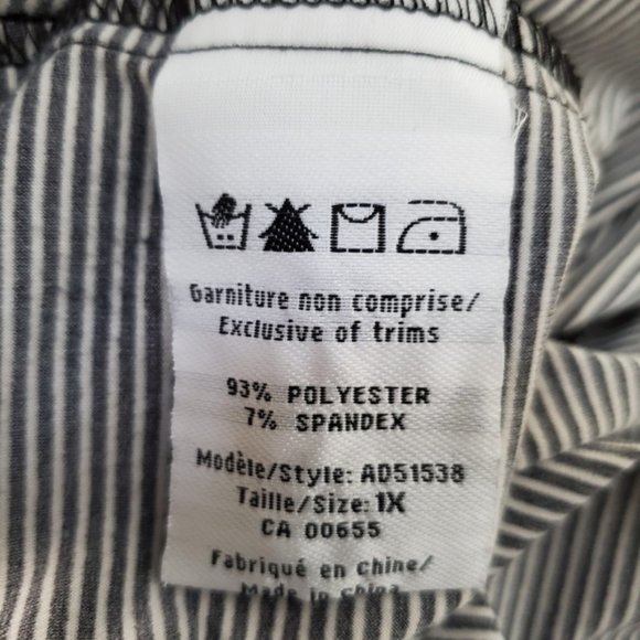 Michel Antoni Black-White Striped Open Front Cardigan Size 1X - Picture 7 of 7